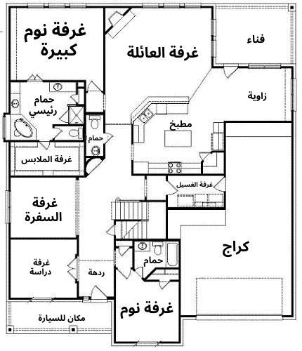 مخطط منزل دور واحد 300 متر