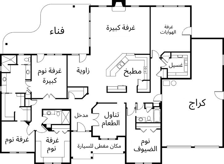 الدور الأرضي مخطط بيت دور واحد 300 متر