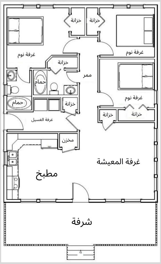 مخطط بيت صغير نظام امريكي