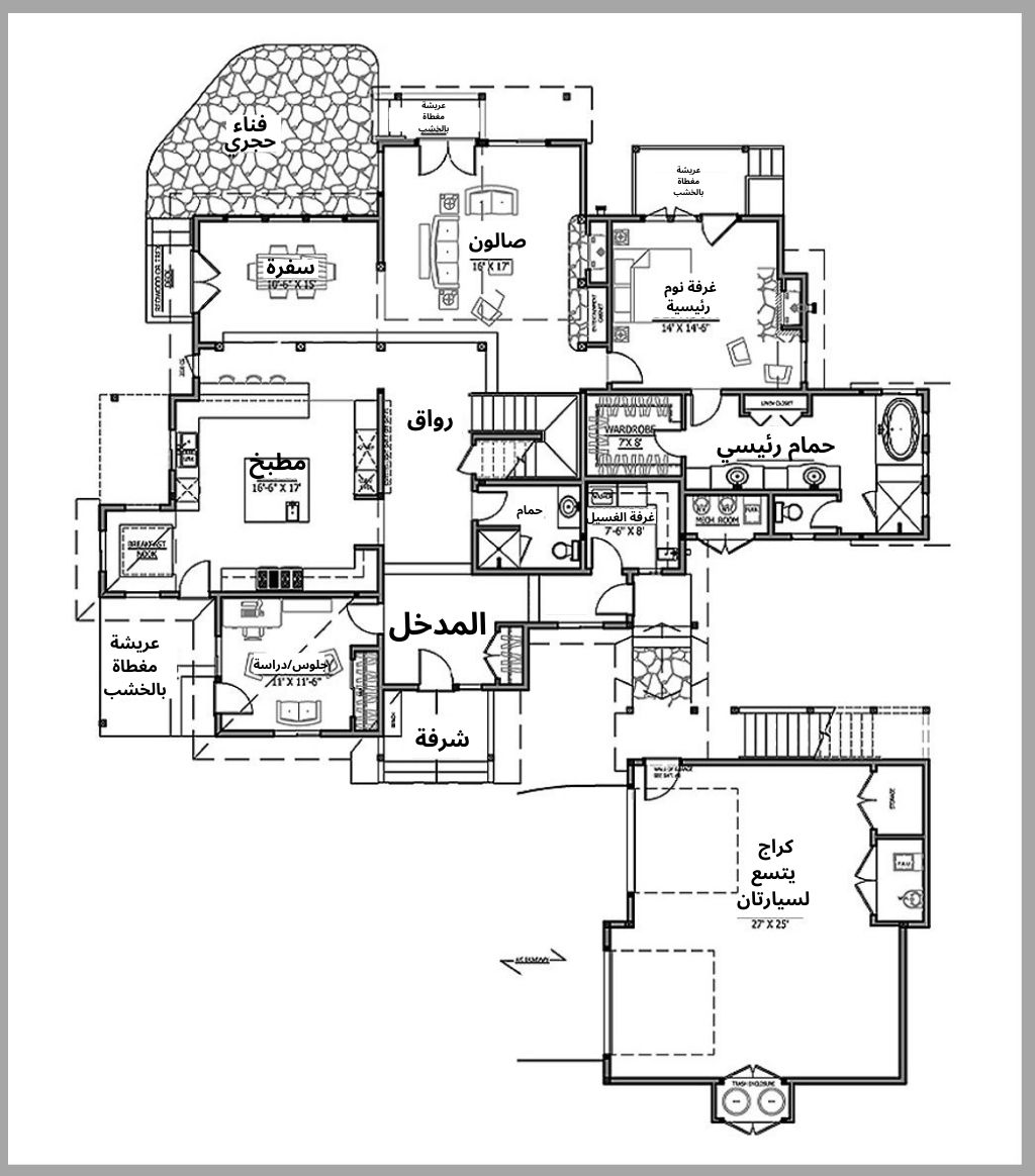 مخطط منزل مساحة 350 متر مربع